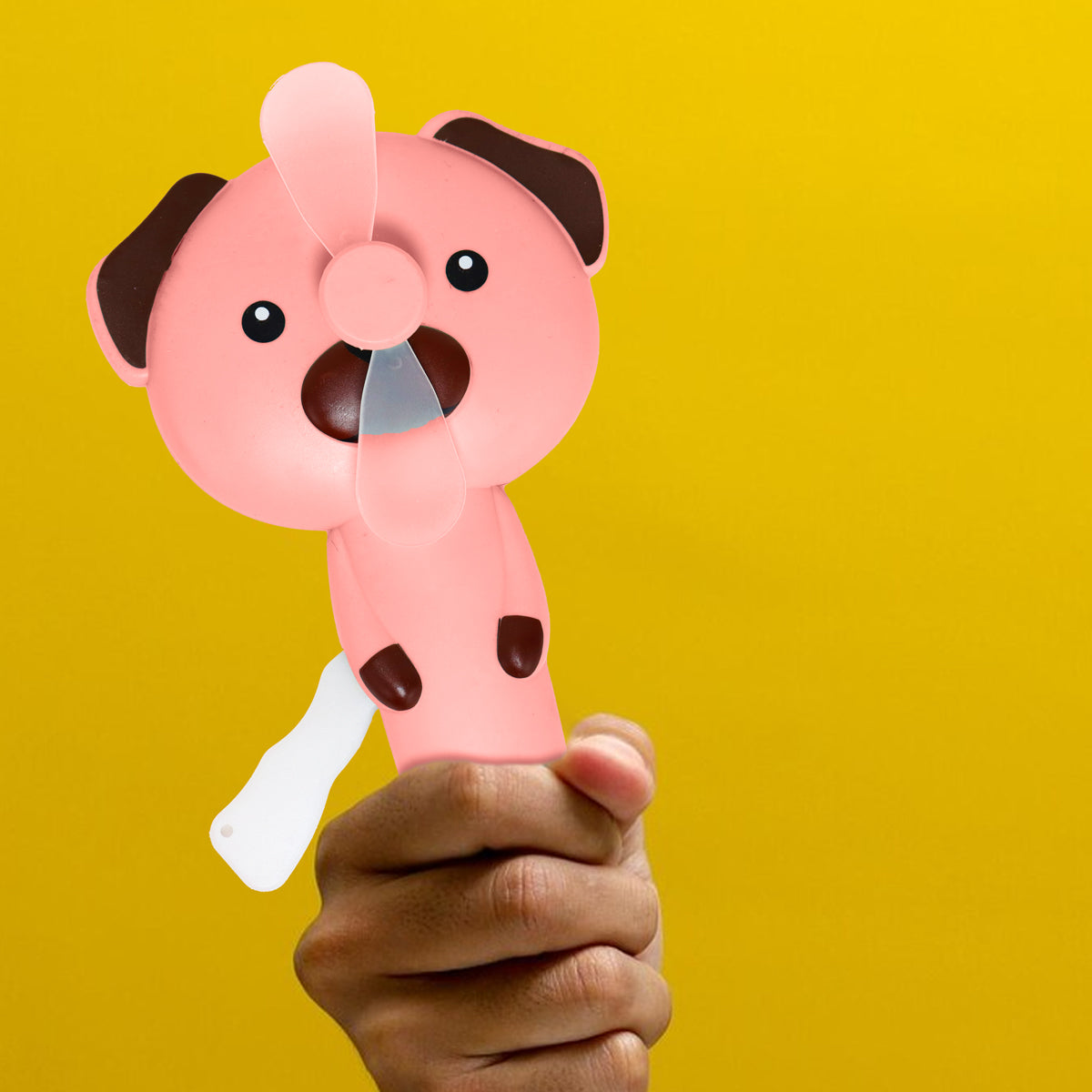 Ventilador Portátil de Mano, Perrito Rosa