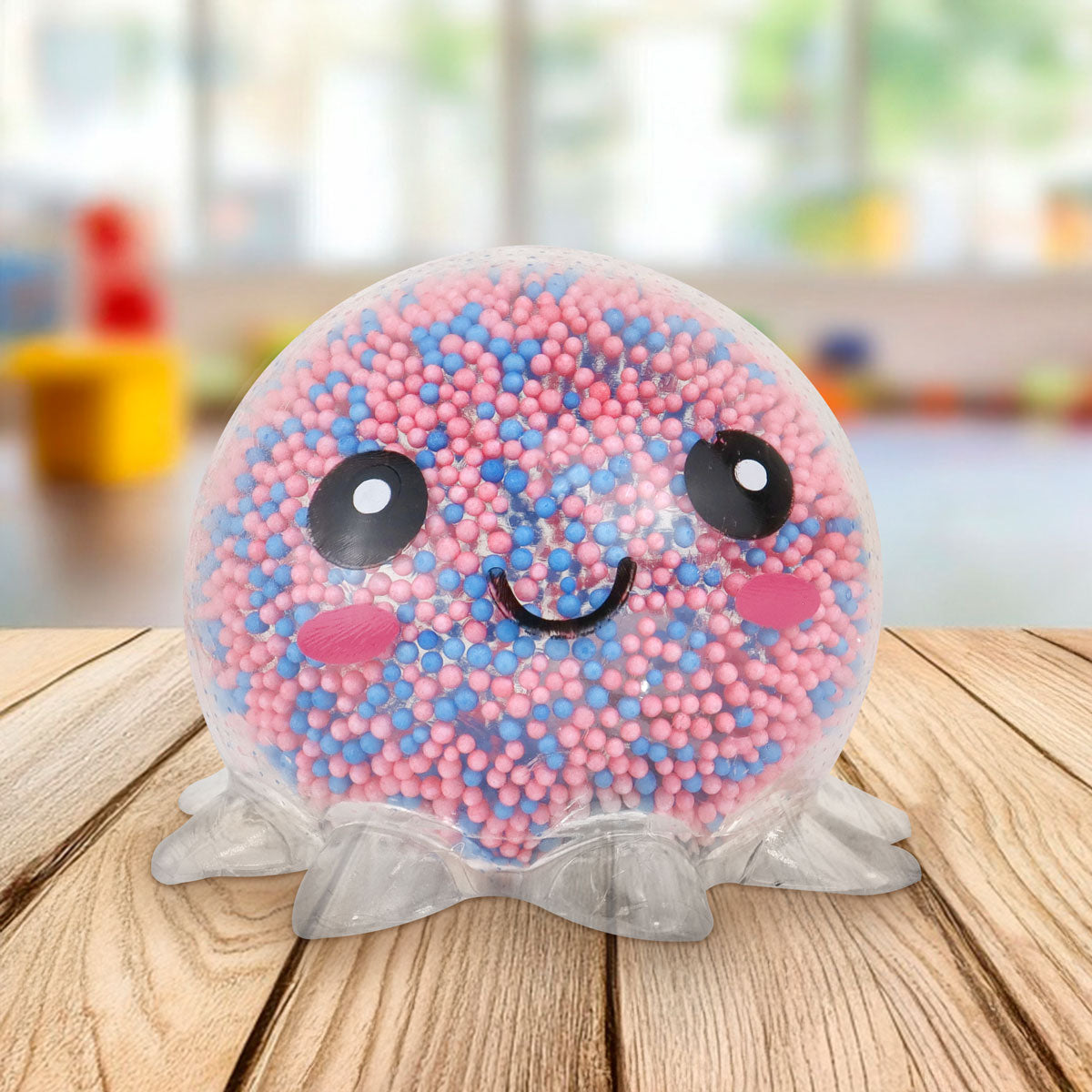 Squishy Pulpo con Luz, Color Azul con Rosa