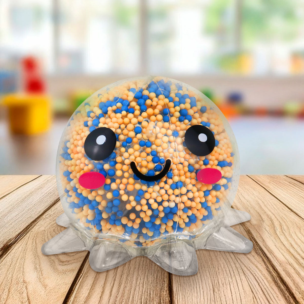 Squishy Pulpo con Luz, Color Naranja con Azul