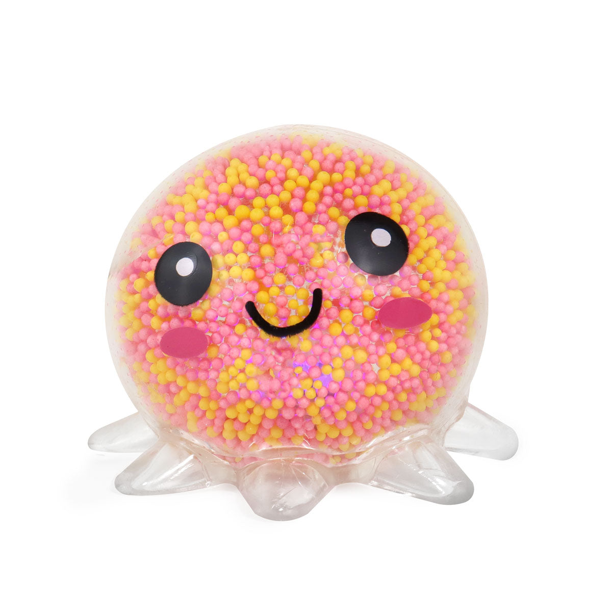 Squishy Pulpo con Luz, Color Amarillo con Rosa