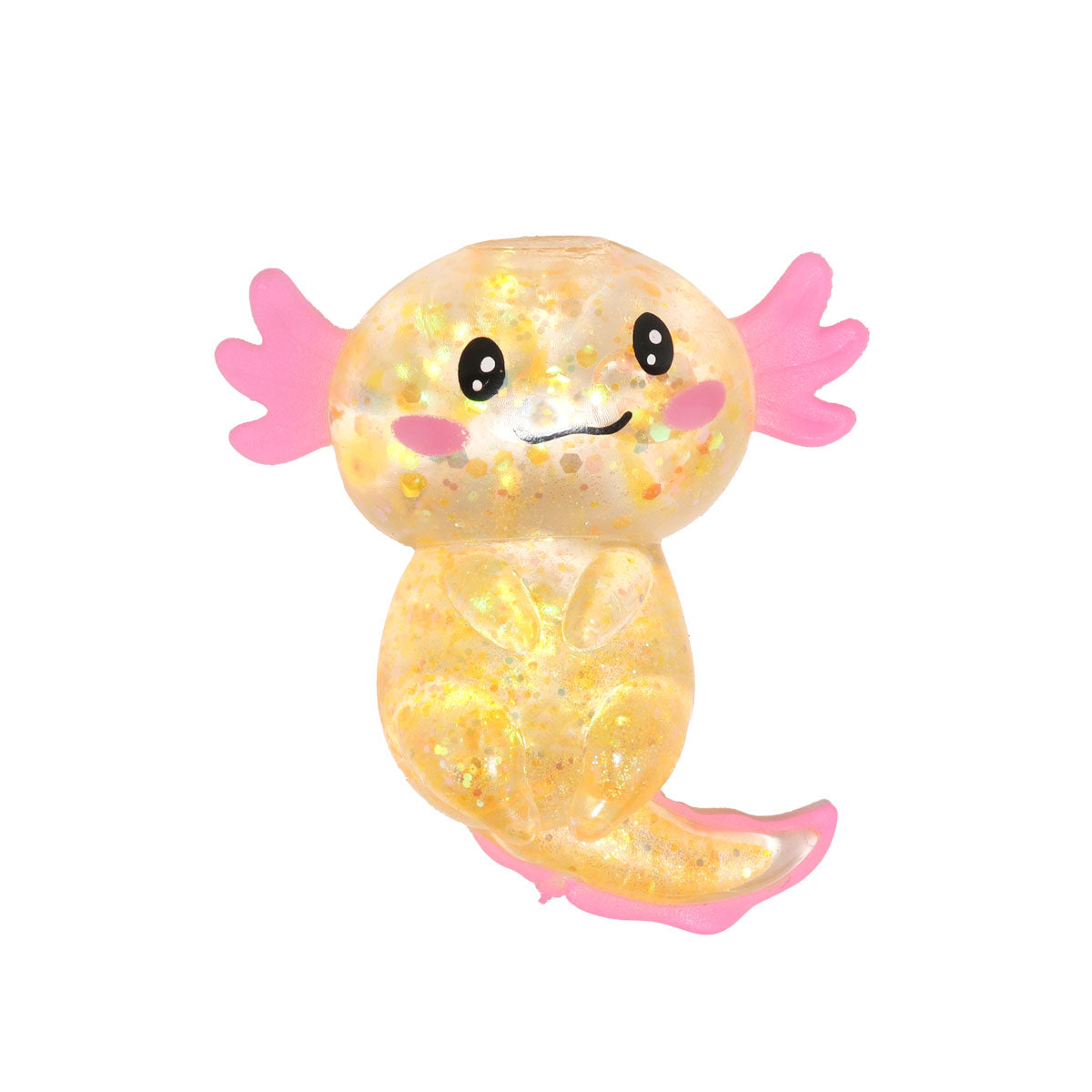 Squishy Ajolote con Glitter, Color Naranja