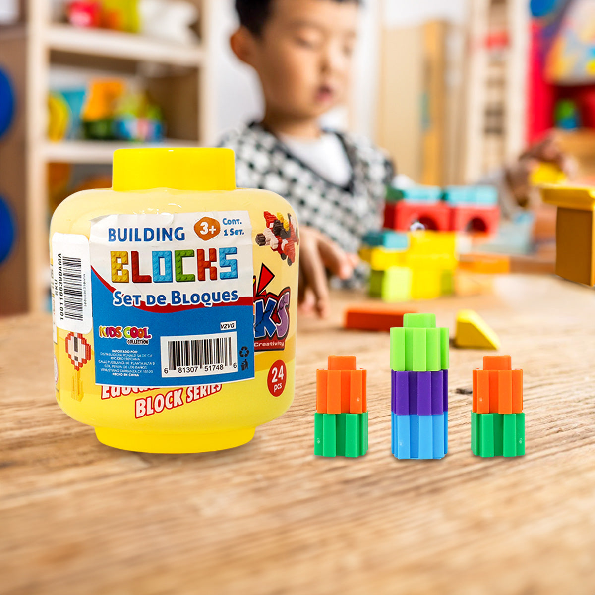 Set de Bloques para Niños en Estuche Color Amarillo