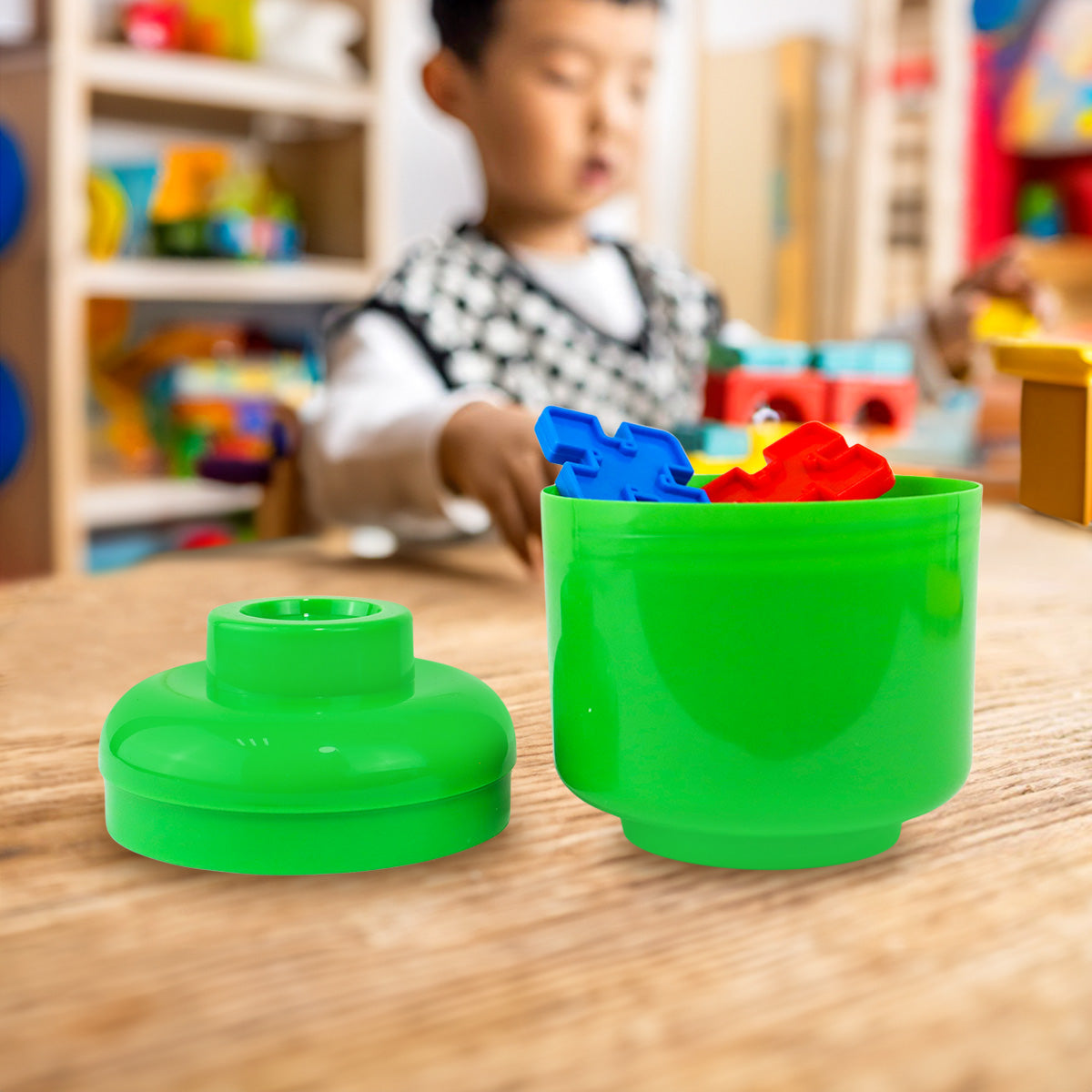 Set de Bloques para Niños en Estuche, Color Verde, 18 pzas