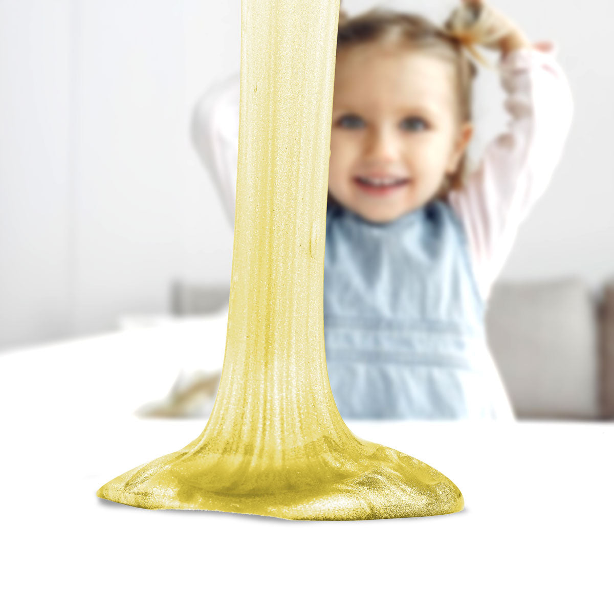 Slime Cristalino, Envase Monstruo, Color Amarillo