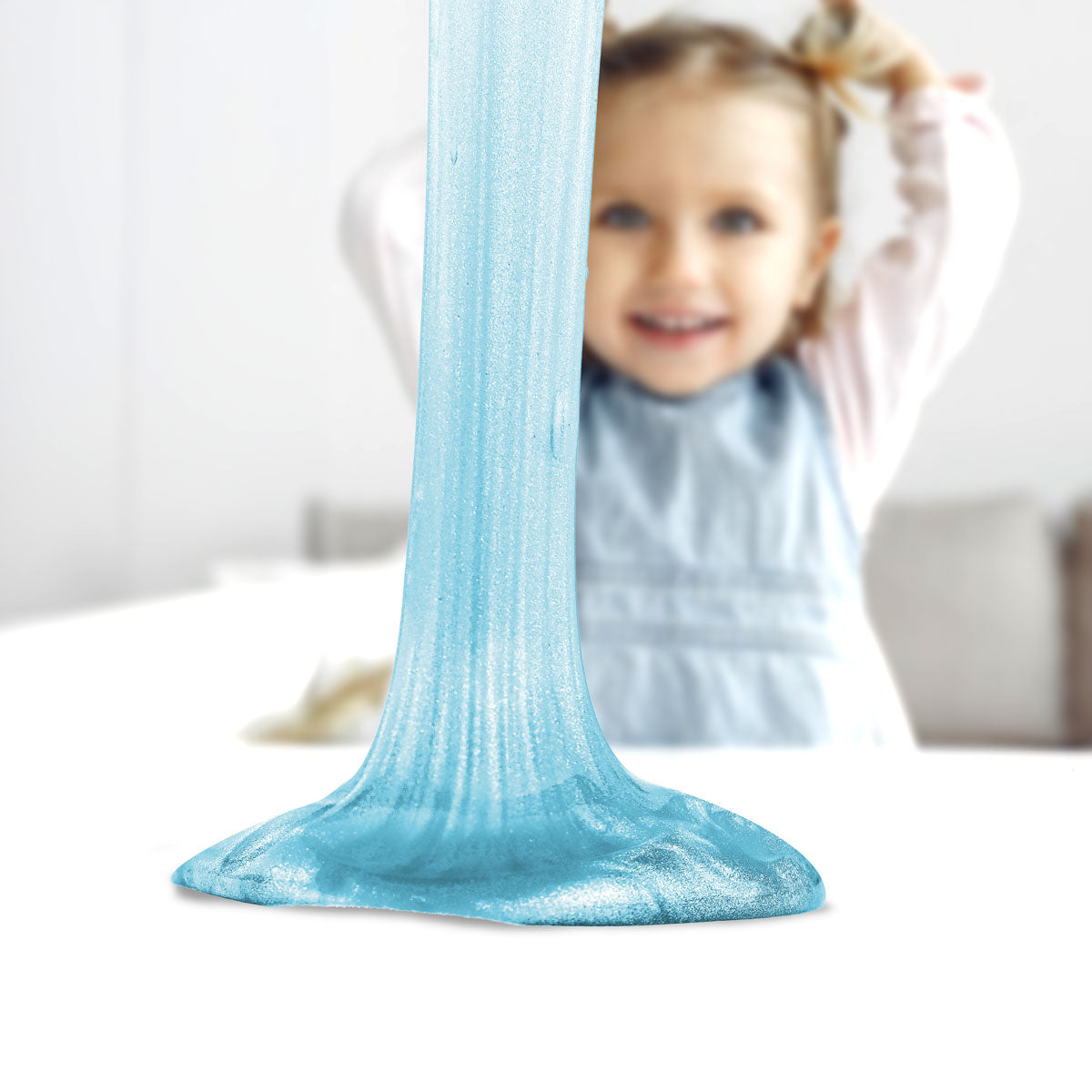 Slime Cristalino, Envase Monstruo, Color Azul