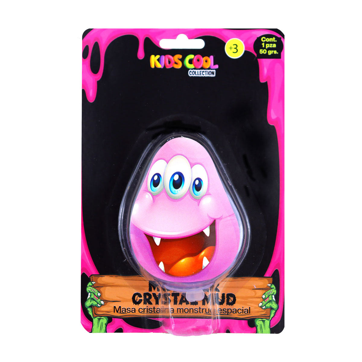 Slime Cristalino, Envase Monstruo, Color Morado