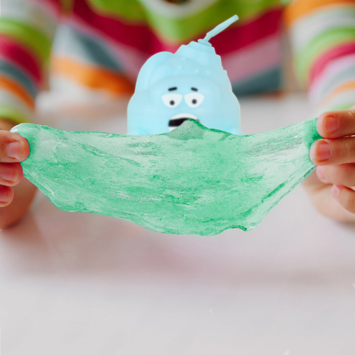 Slime Cristalino Envase Divertido, Color Verde