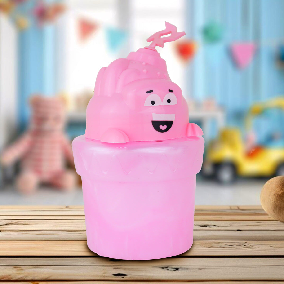 Slime Cristalino Envase Divertido, Color Rosa