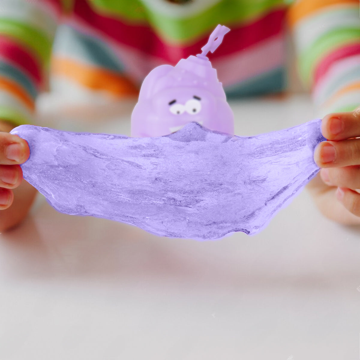 Slime Cristalino Envase Divertido, Color Morado