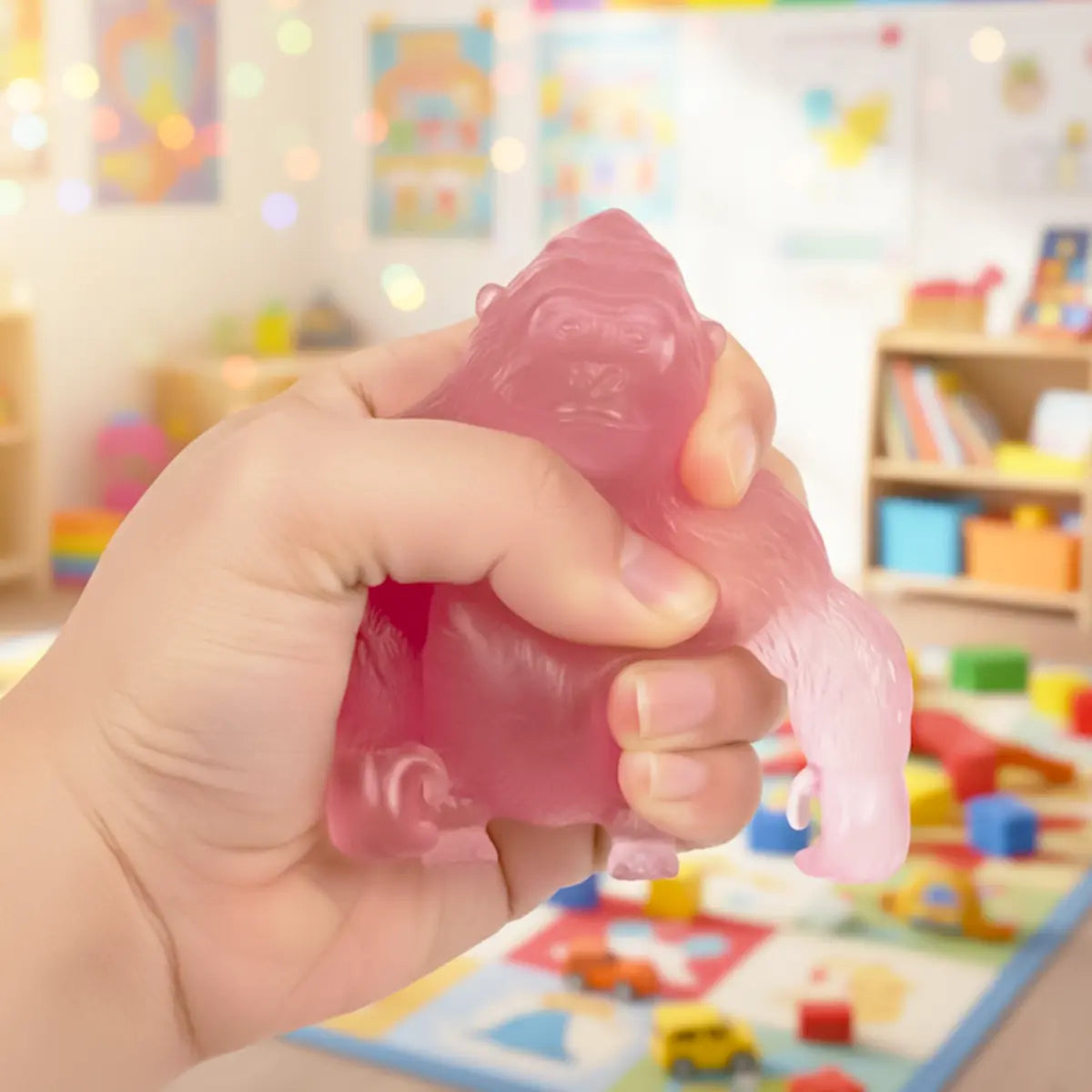 15 12TOY SQUISHY GORILA TRANSPARENTE 1PZROSA