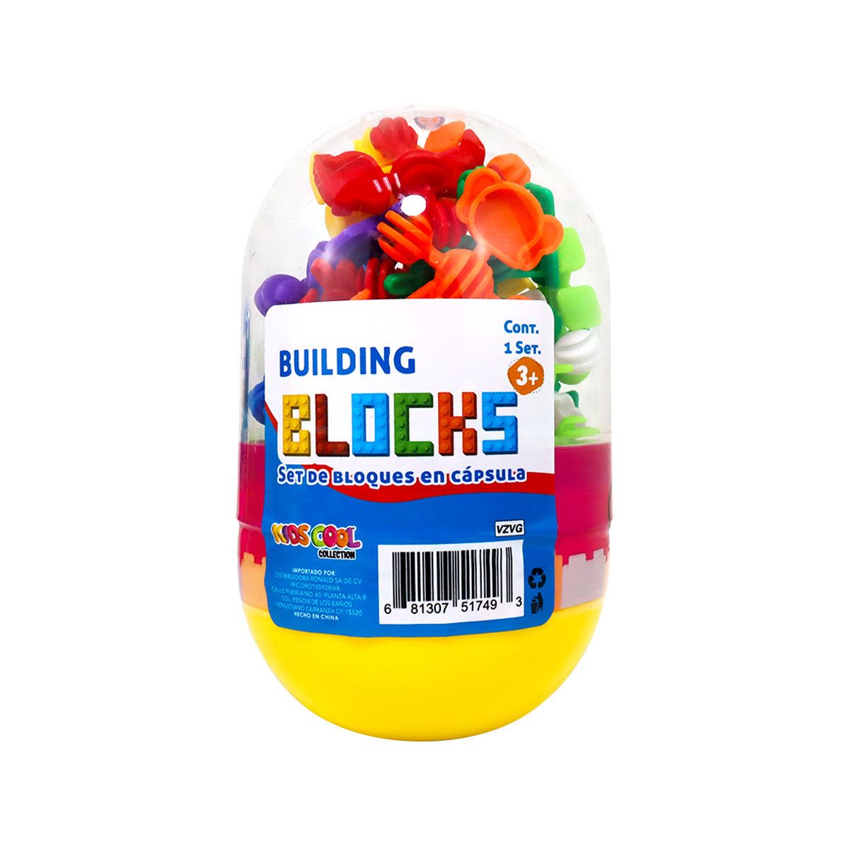 Set de Bloques para Niños en Estuche en Forma de Cápsula