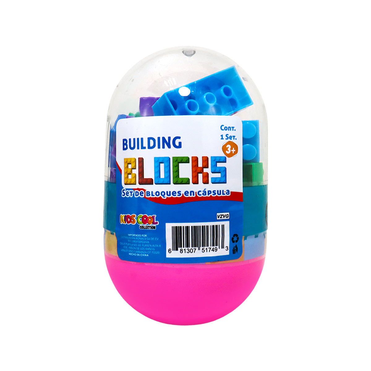 Set de Bloques para Niños en Estuche de Cápsula, Forma Clásica