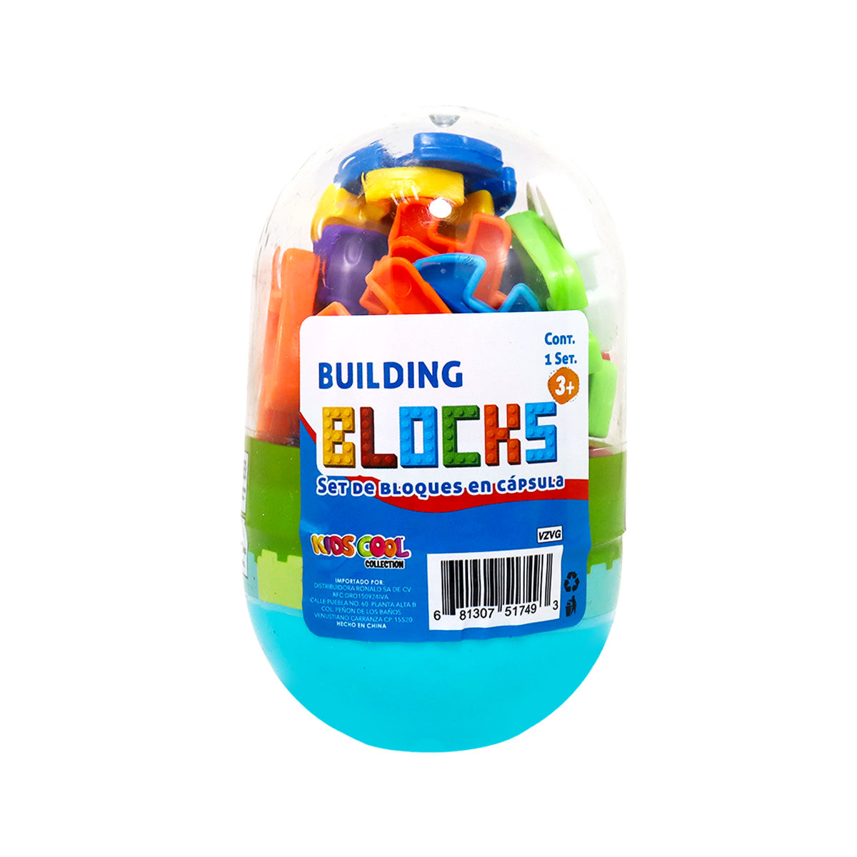 Set de Bloques para Niños en Estuche de Cápsula, Forma Plus-Plus