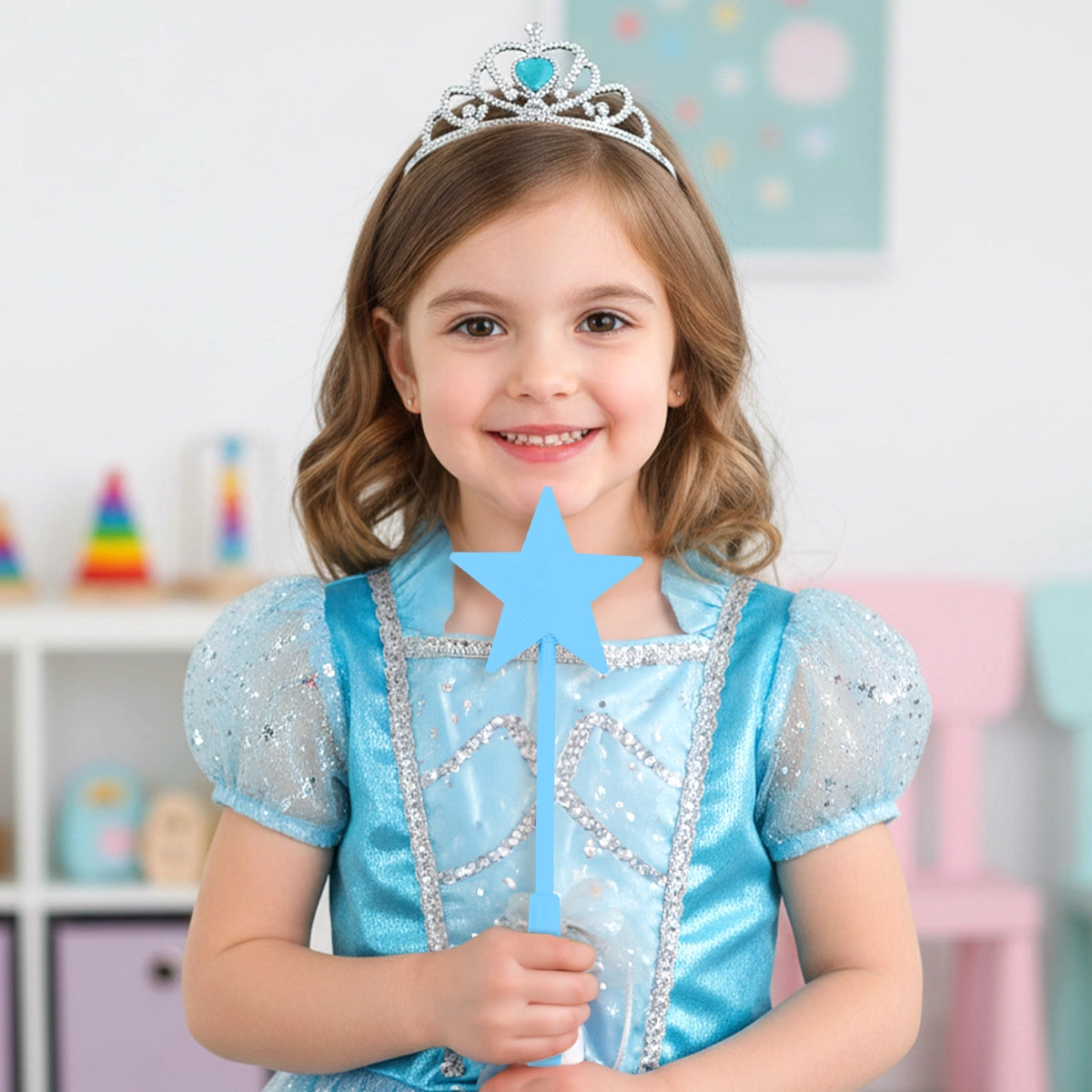 Varita de Luz con Estrella, Color Azul