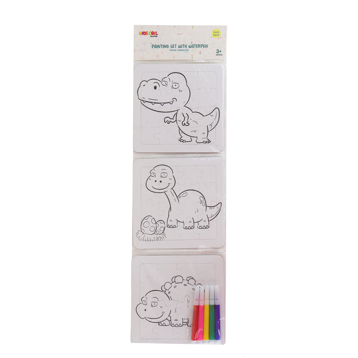 Rompecabezas de Dinosaurios para Colorear, 8 pzas