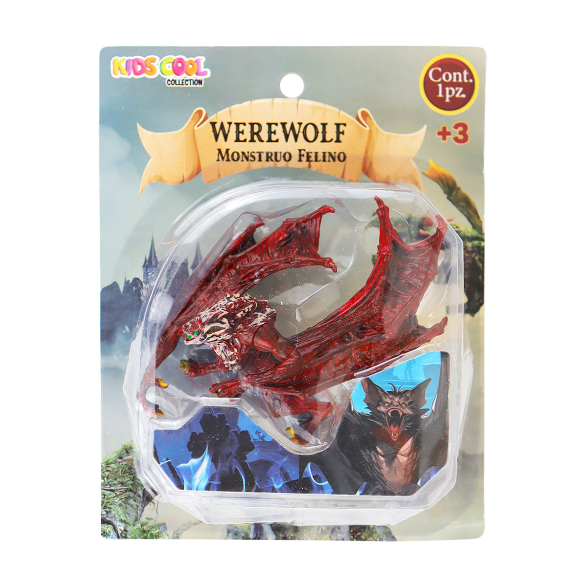 Monstruo Felino Coleccionable, Murciélago, Color Vino