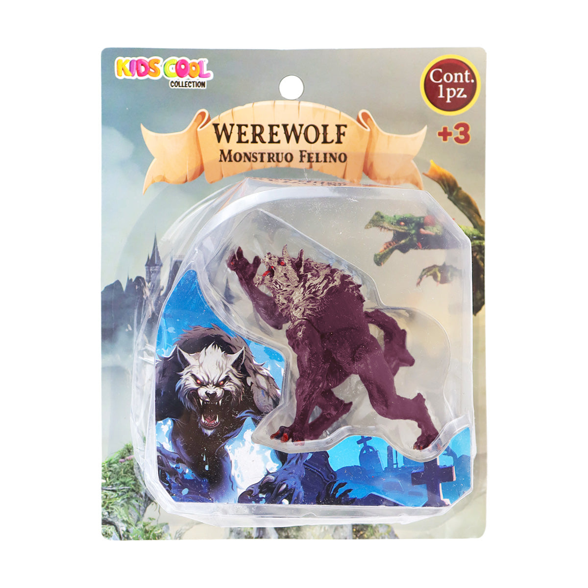 Monstruo Felino Coleccionable, Lobo, Color Vino