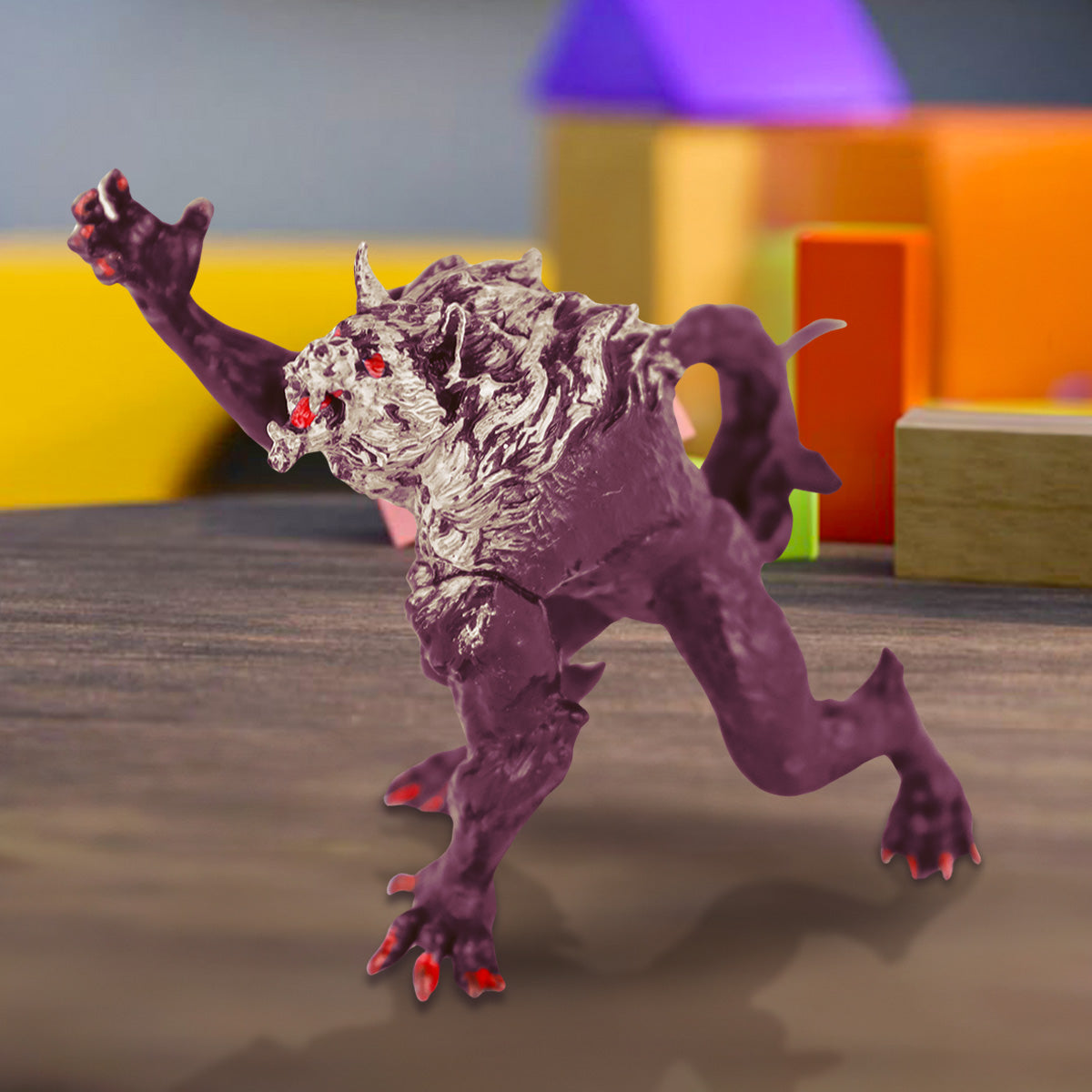 Monstruo Felino Coleccionable, Lobo, Color Vino