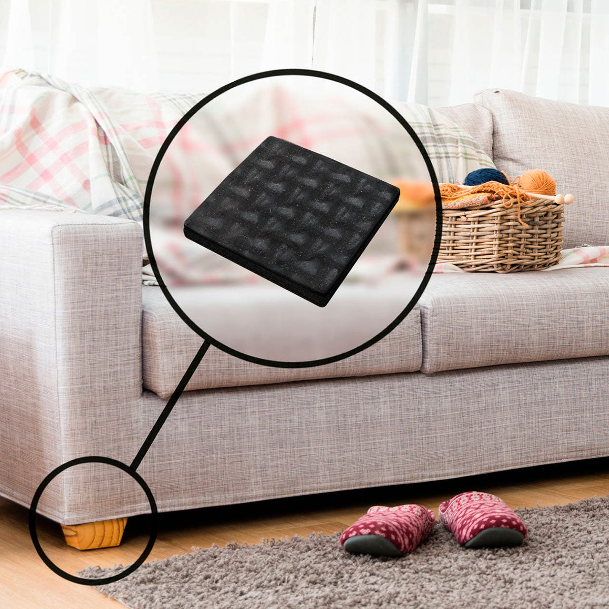 Almohadillas Antirayón para Piso Cuadradas