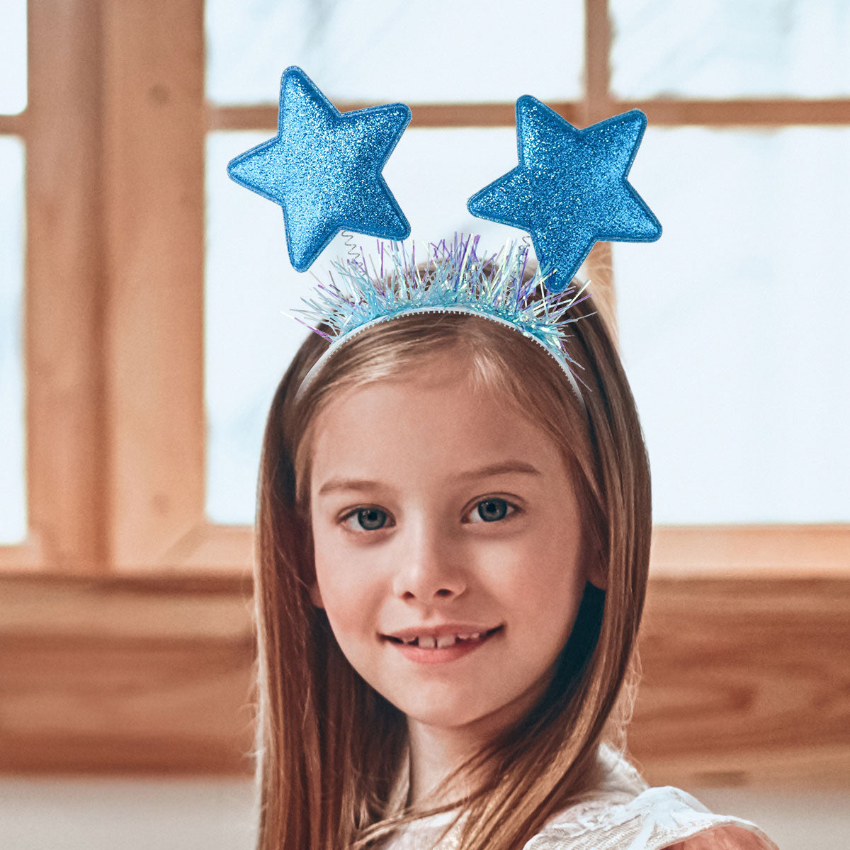 Diadema con Antenitas de Estrella, Color Azul