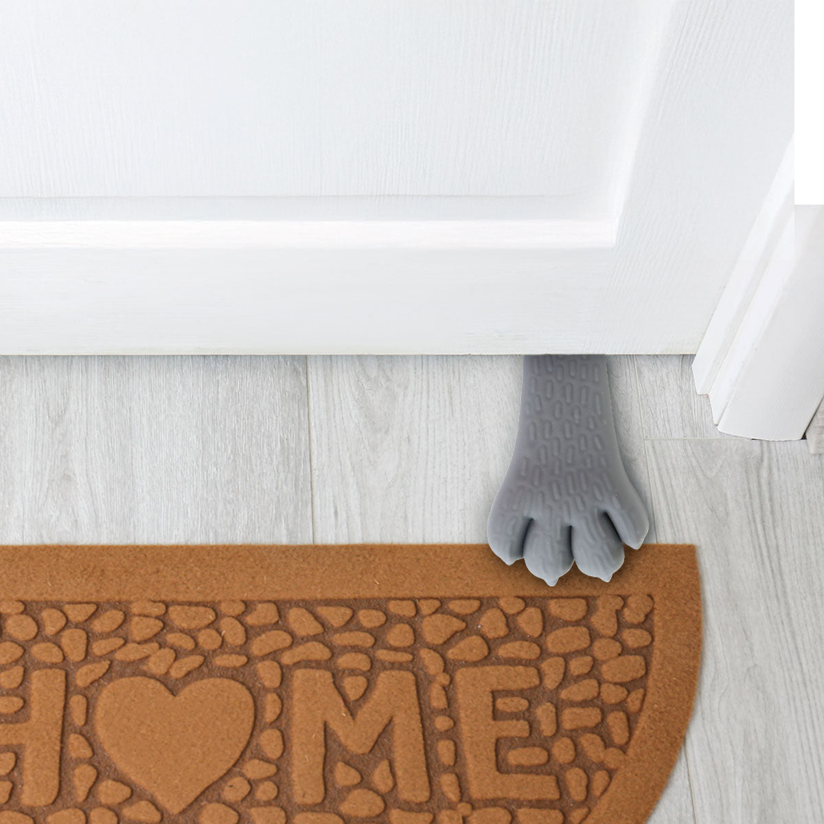 Tope Anticierre para Puerta, Forma Patita, Color Gris