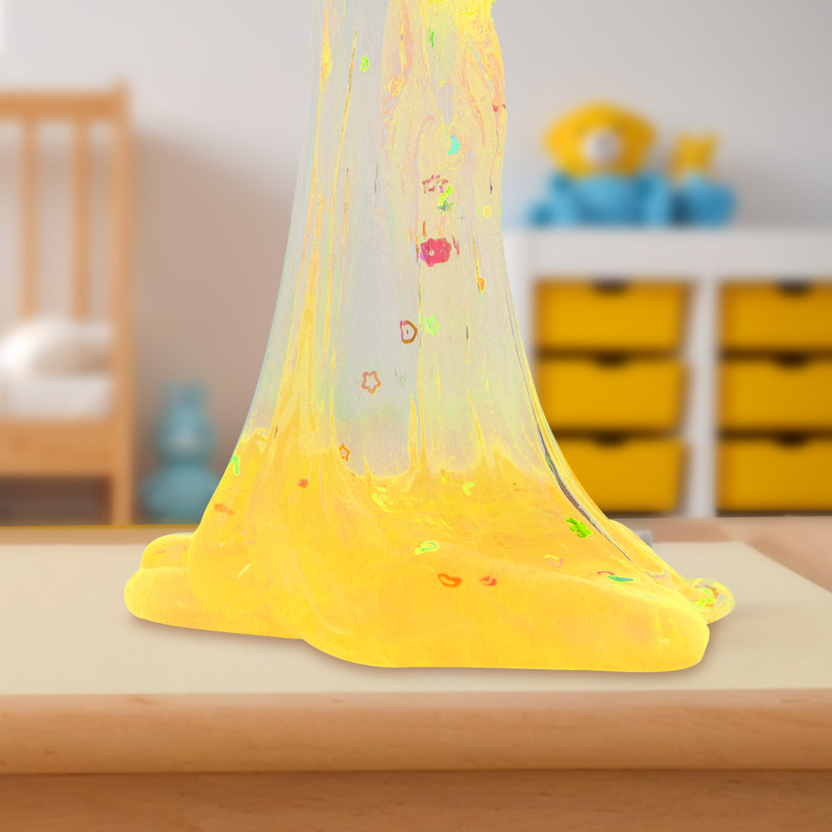 Slime Cristalino, Envase Pato, Color Amarillo