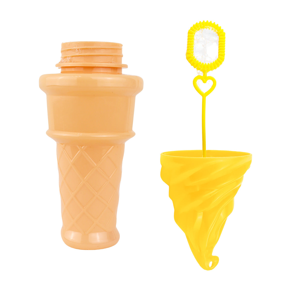 Burbujas en Forma de Cono de Helado, Color Amarillo, 100 ml