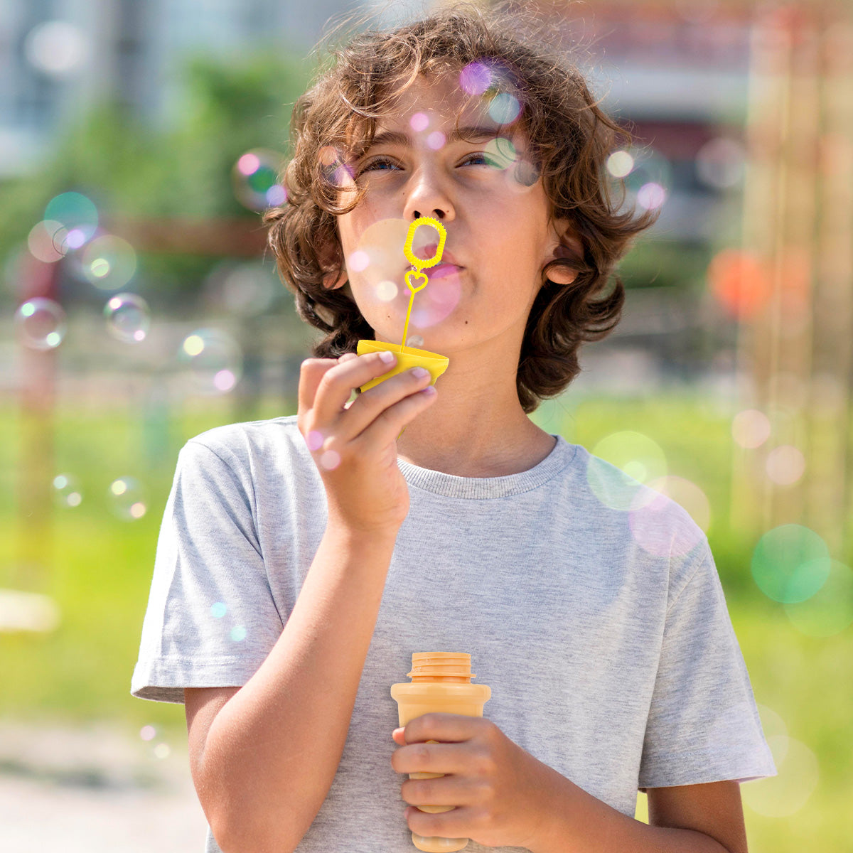Burbujas en Forma de Cono de Helado, Color Amarillo, 100 ml