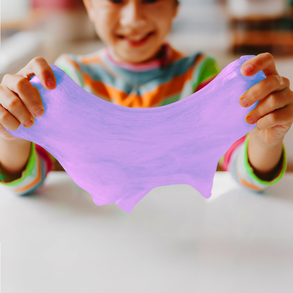 Slime Cristalino con Aroma, Envase Cilindro, Color Azul y Morado