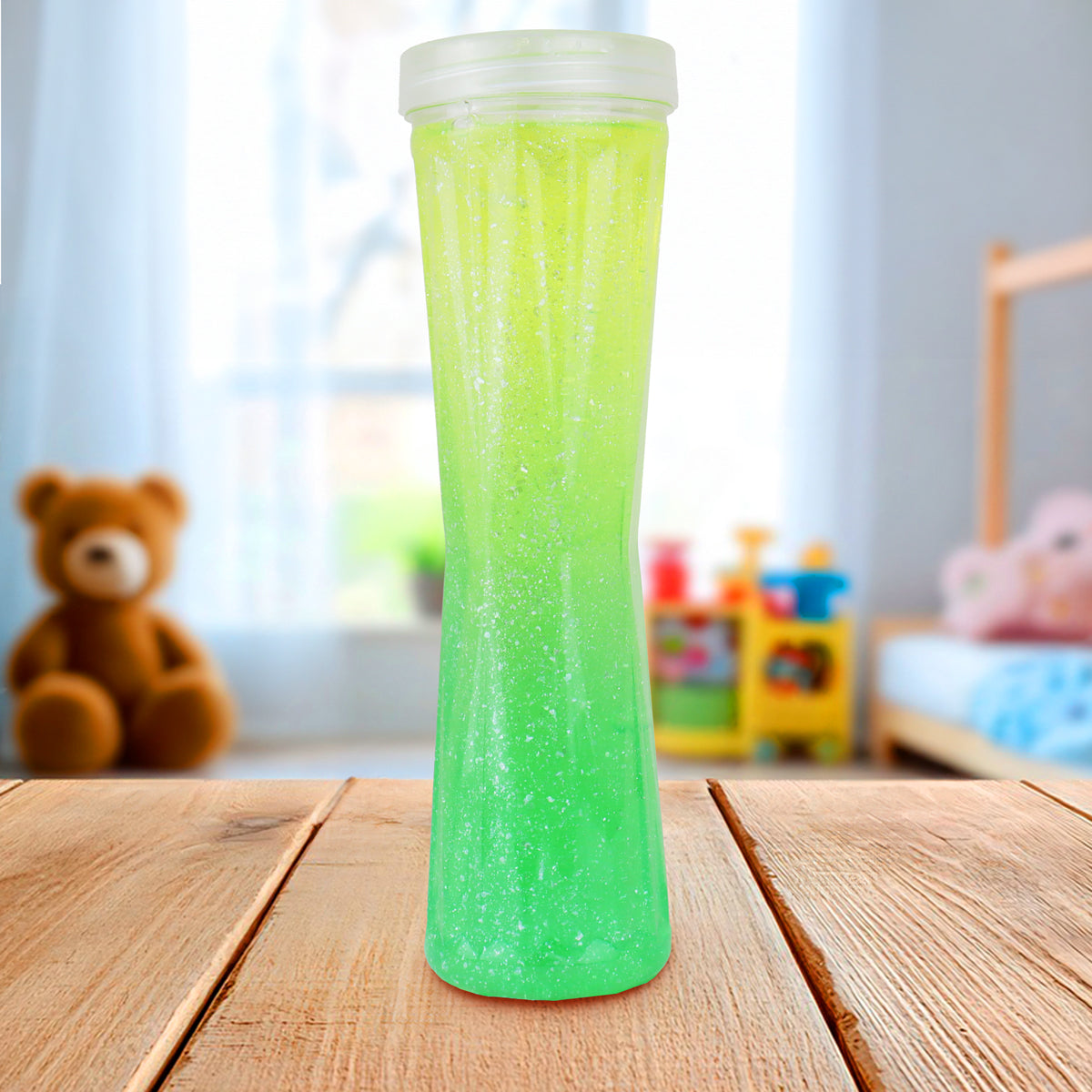 Slime Cristalino con Aroma, Envase Cilindro, Color Verde