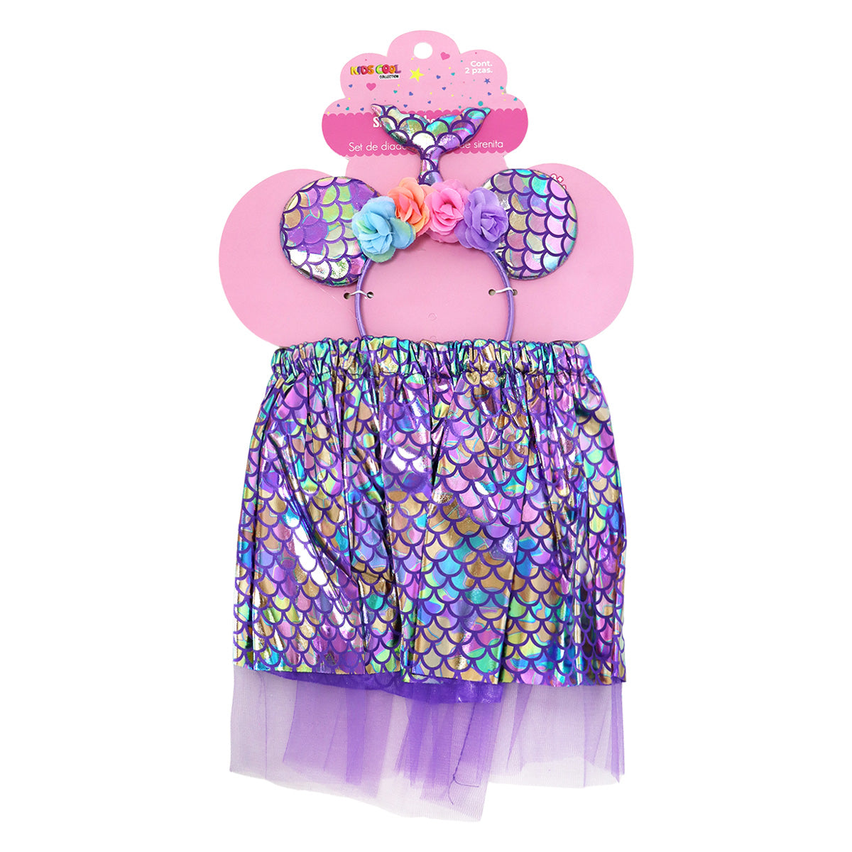 Falda y Diadema de Sirena, Color Morado