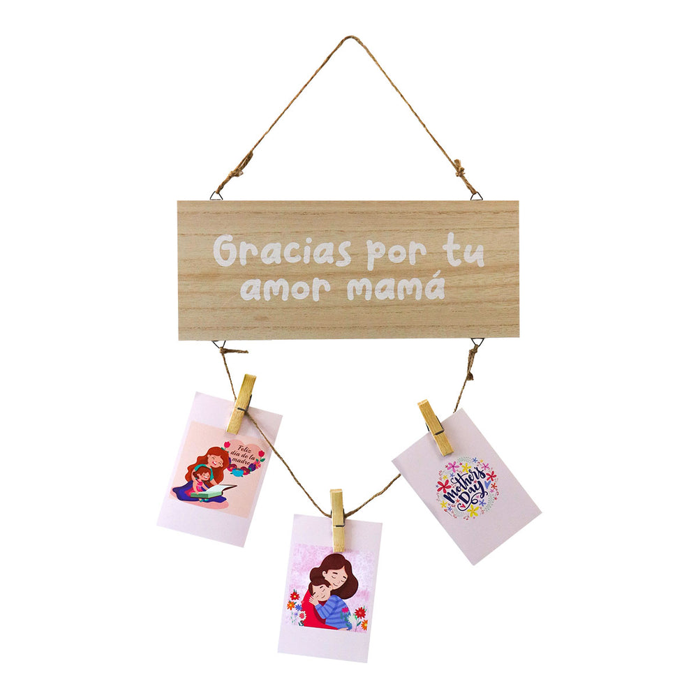 Portarretratos Colgante con Pinzas "Gracias por tu amor mamá"
