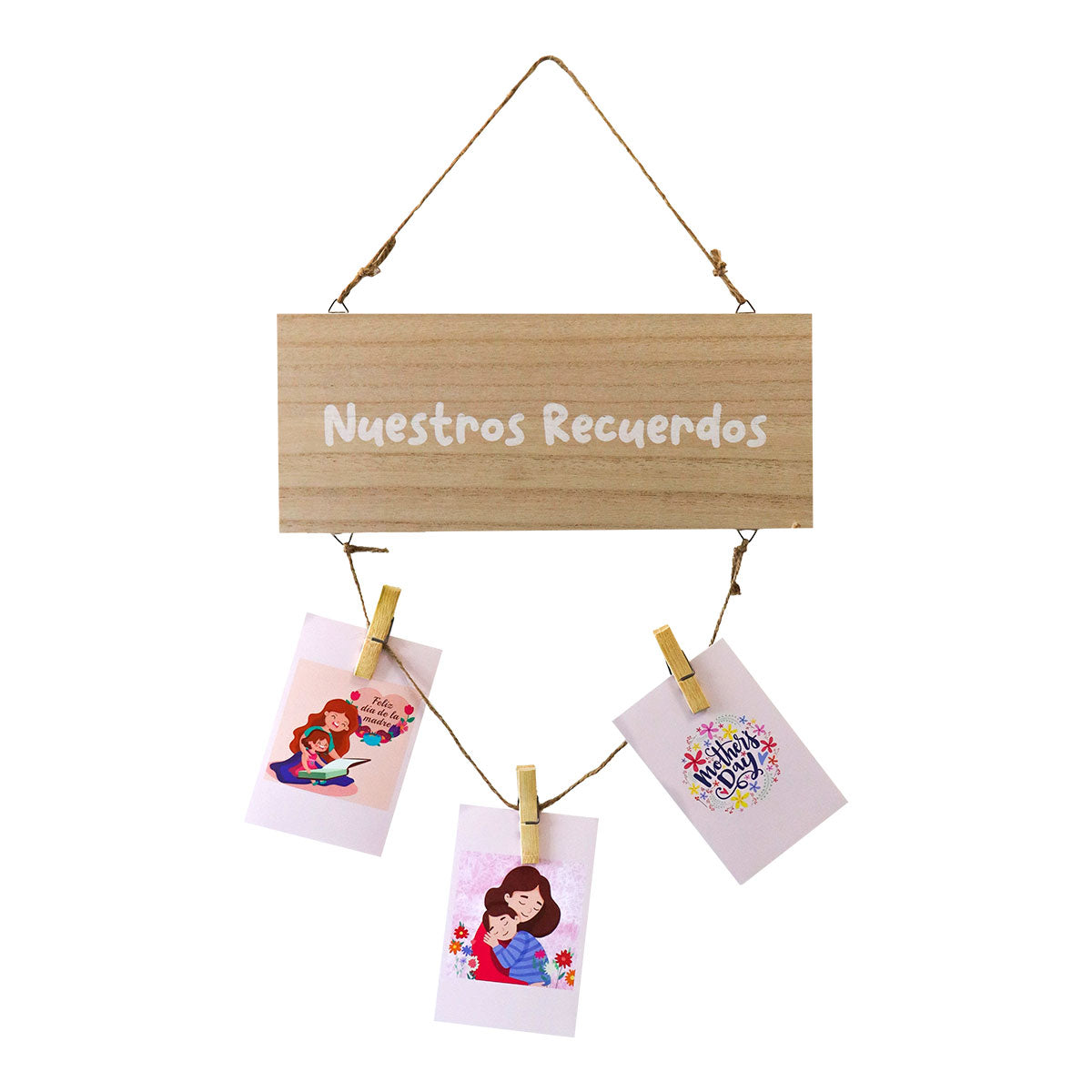 Portarretratos Colgante con Pinzas "Nuestros recuerdos"