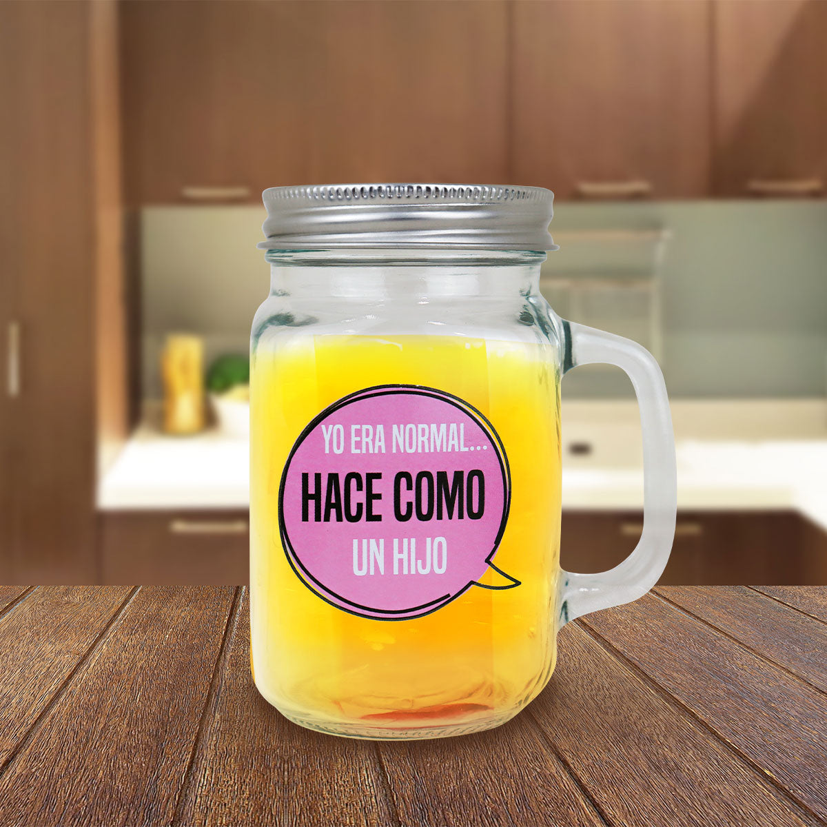 Tarro de Cristal con Tapa, Diseño de Día de la Madre