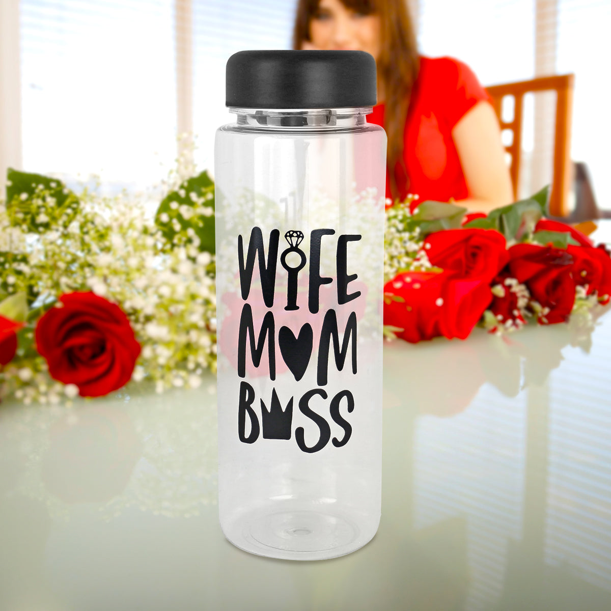 Botella de Plástico "Wife, Mom, Boss", 500 ml