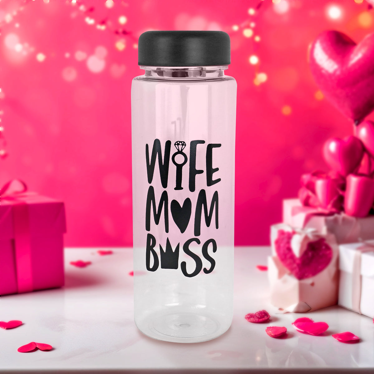 Botella de Plástico "Wife, Mom, Boss", 500 ml