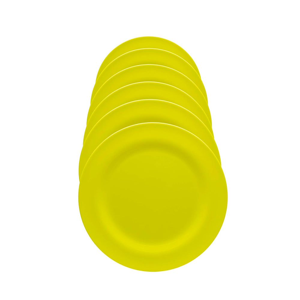 Plato de Servicio, Color Amarillo, 6 pzas
