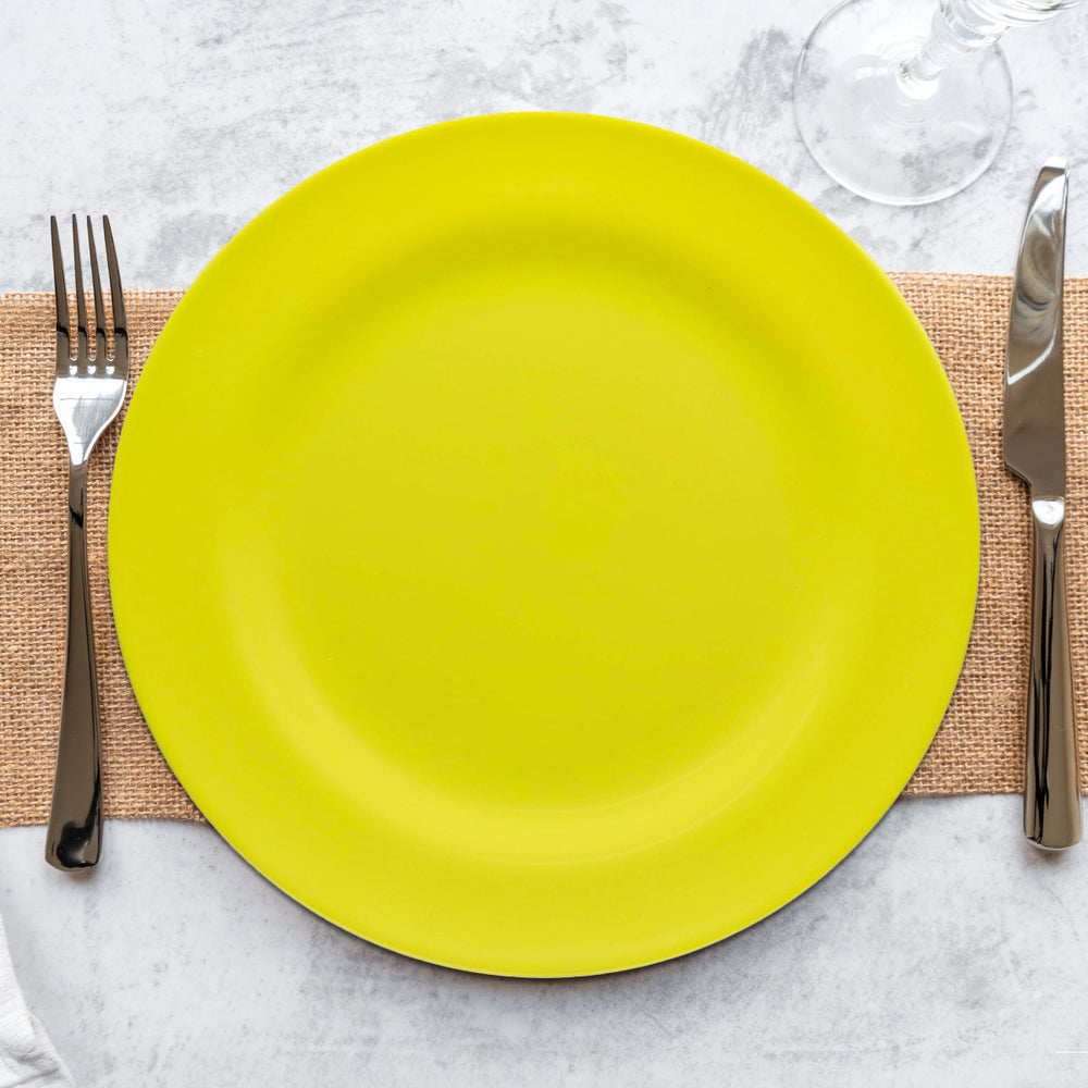 Plato de Servicio, Color Amarillo, 6 pzas