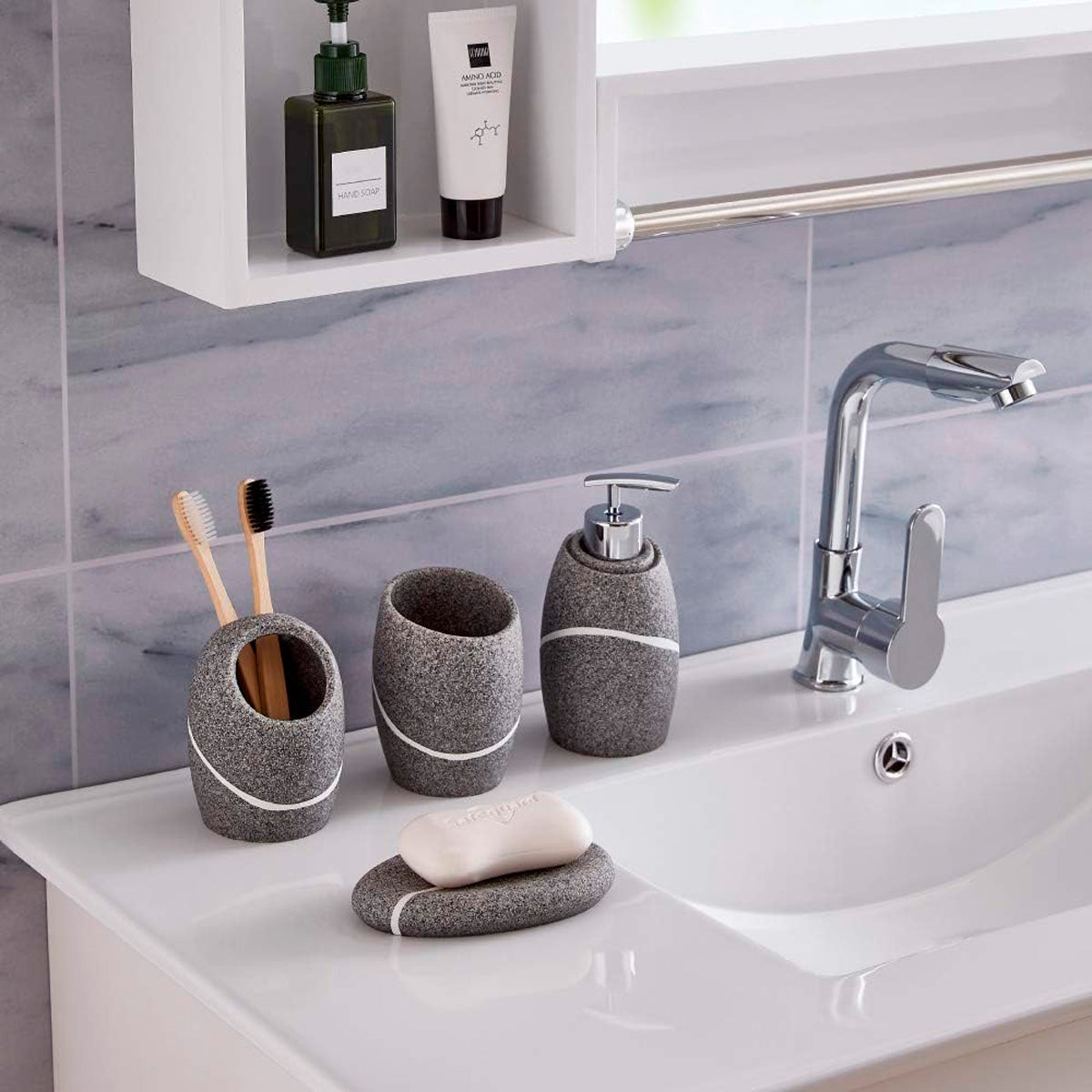 Juego de Accesorios de Baño, 4 pzas