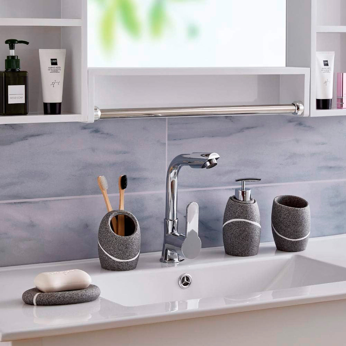 Juego de Accesorios de Baño, 4 pzas