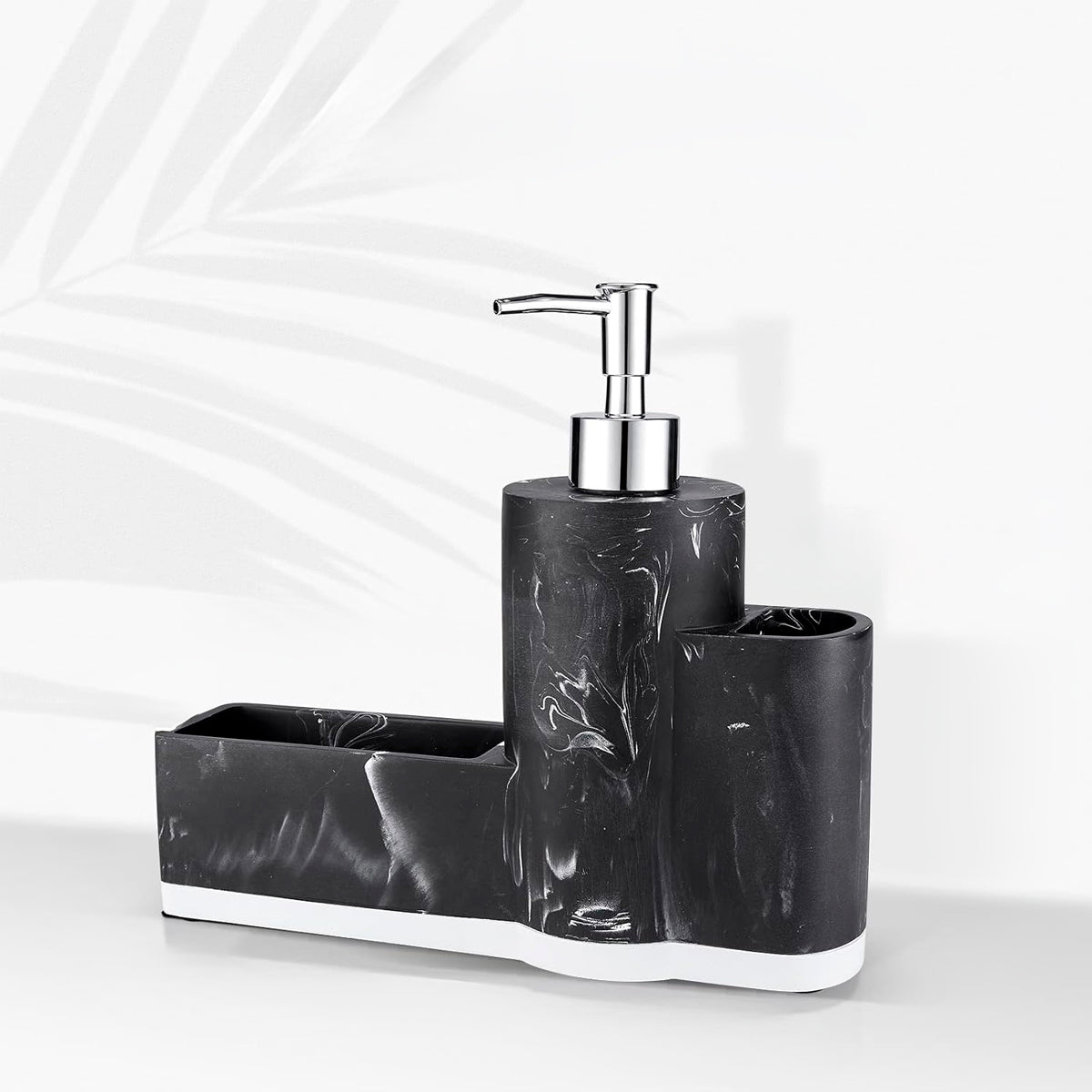 Dispensador de Jabón con Soporte para Esponja y Portacepillos