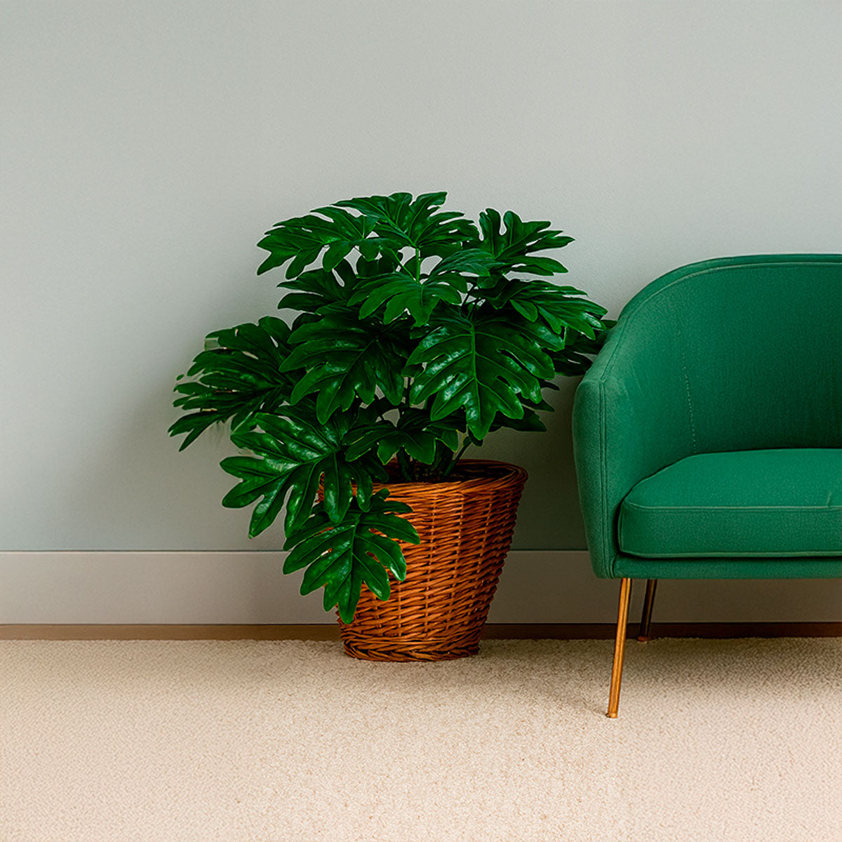 Planta Decorativa en Maceta de Mimbre, Threshold x Studio McGee