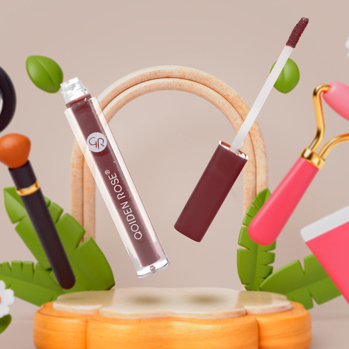 Labial Líquido Mate, Qoiden Rose, Nude Morado