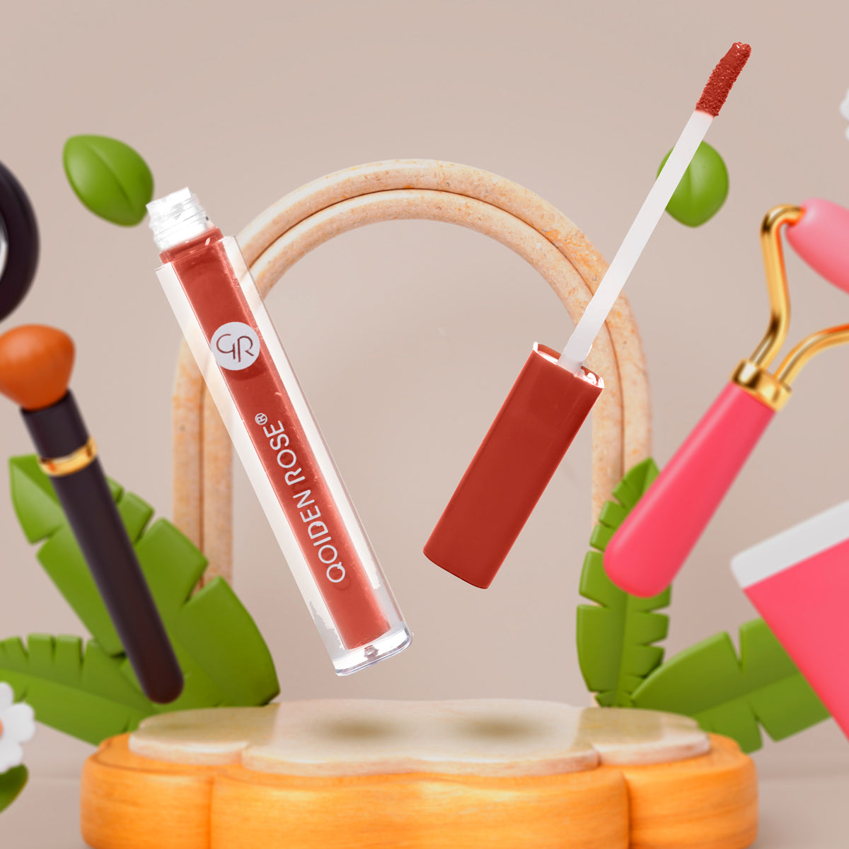 Labial Líquido Mate, Qoiden Rose, Nude Naranja