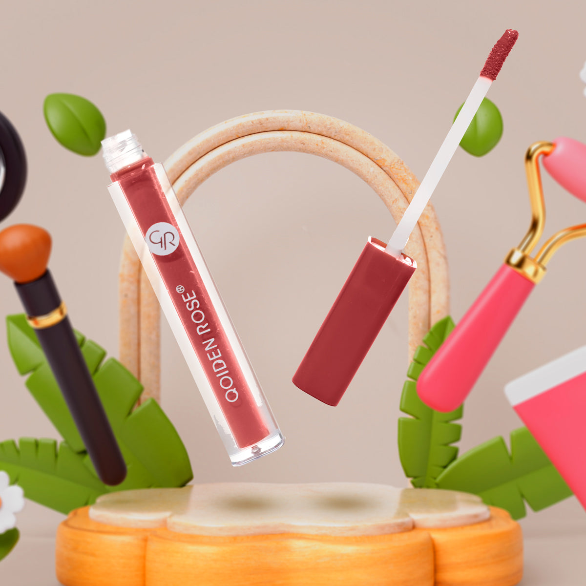 Labial Líquido Mate, Qoiden Rose, Nude Rojo