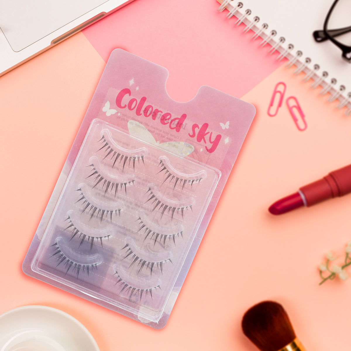 Pestañas Postizas, Colored Sky, Paquete con 5 Pares