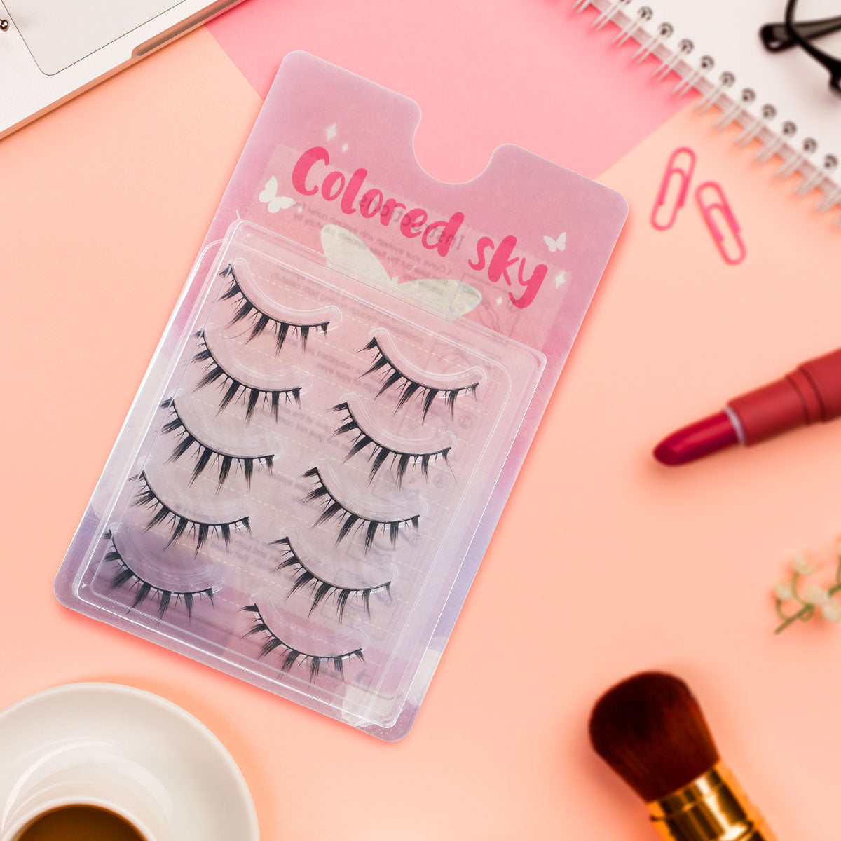 Pestañas Postizas, Paquete con 5 Pares, Colored Sky