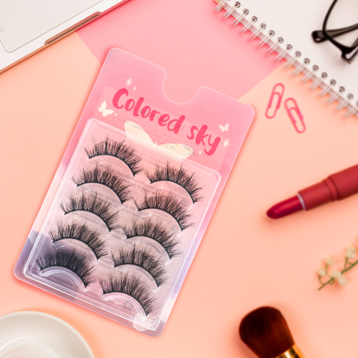 Pestañas Postizas, Paquete con 5 Pares, Volumen Intenso