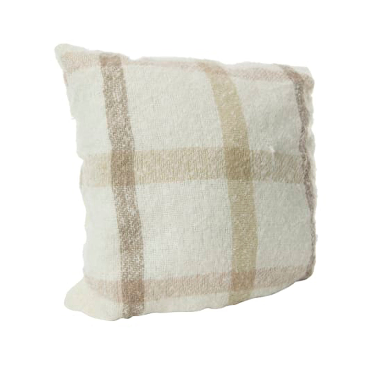 Cojín con Diseño Cuadros, Color Beige