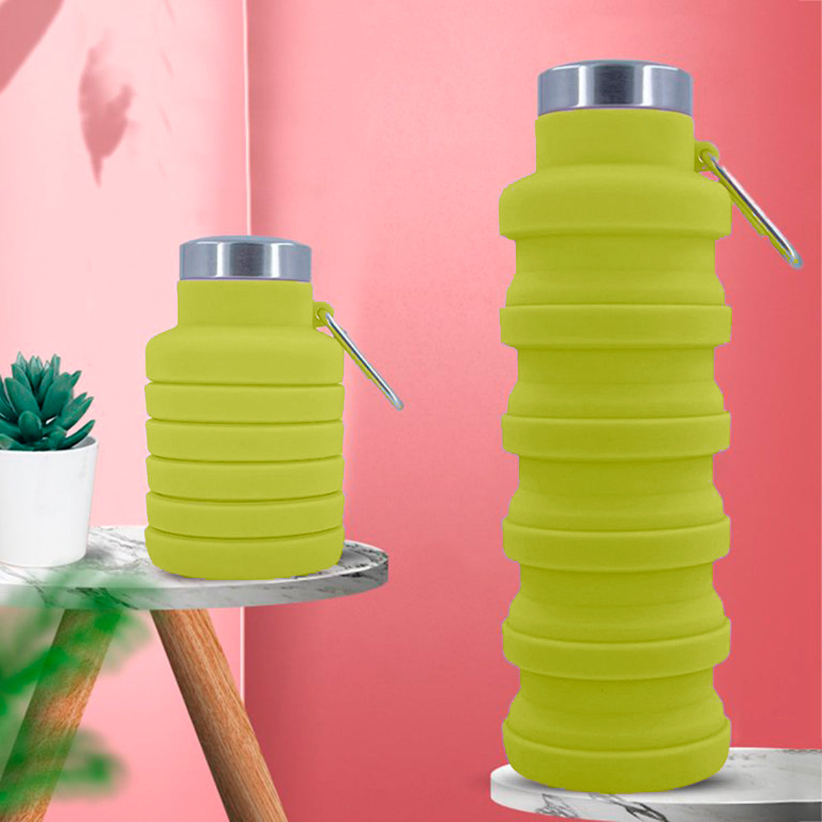 Botella de Agua Plegable, Color Verde